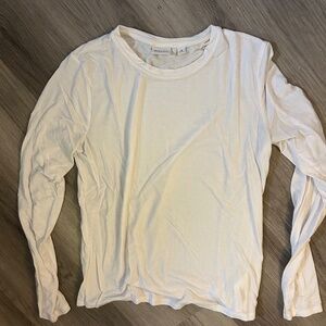 Aritzia Babaton White Long Sleeve Shirt